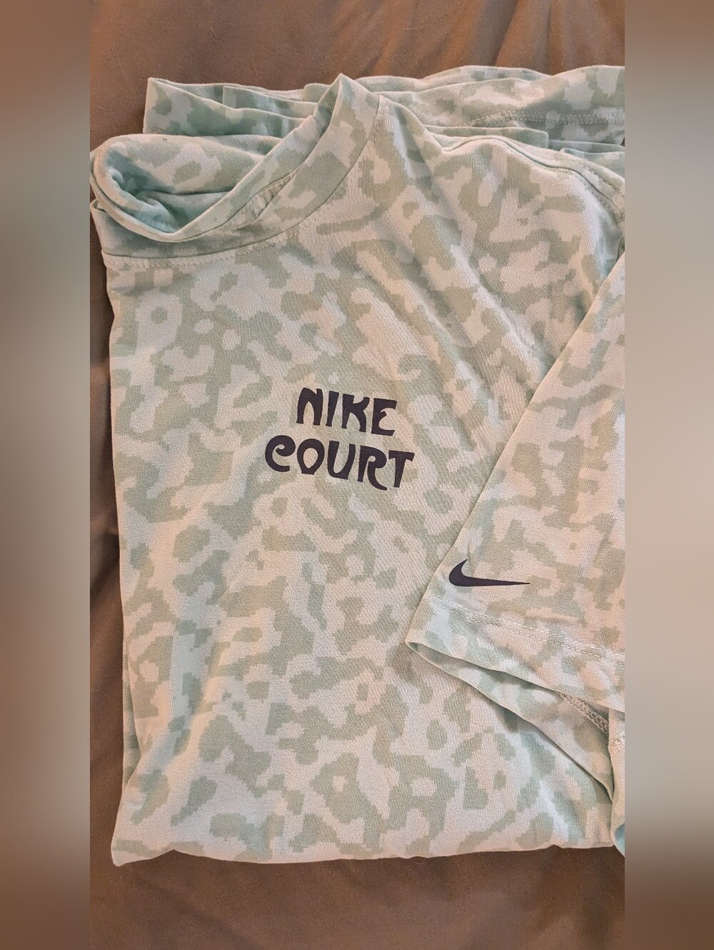Nike Mint Green Camo Long Sleeve Tee with Navy Logos. Super Soft!!